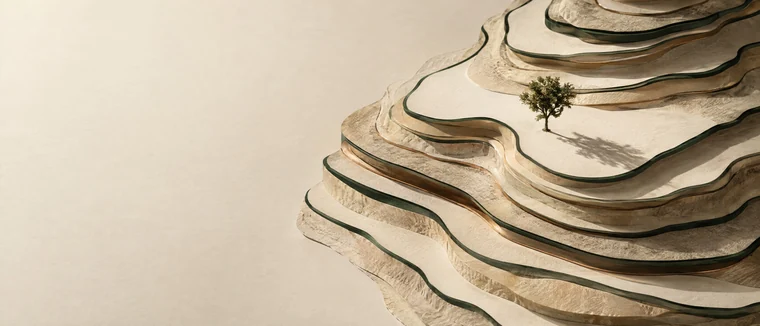 A layered sculptural landscape study.