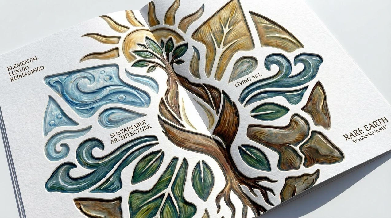 A close view of the botanical Rare Earth crest.
