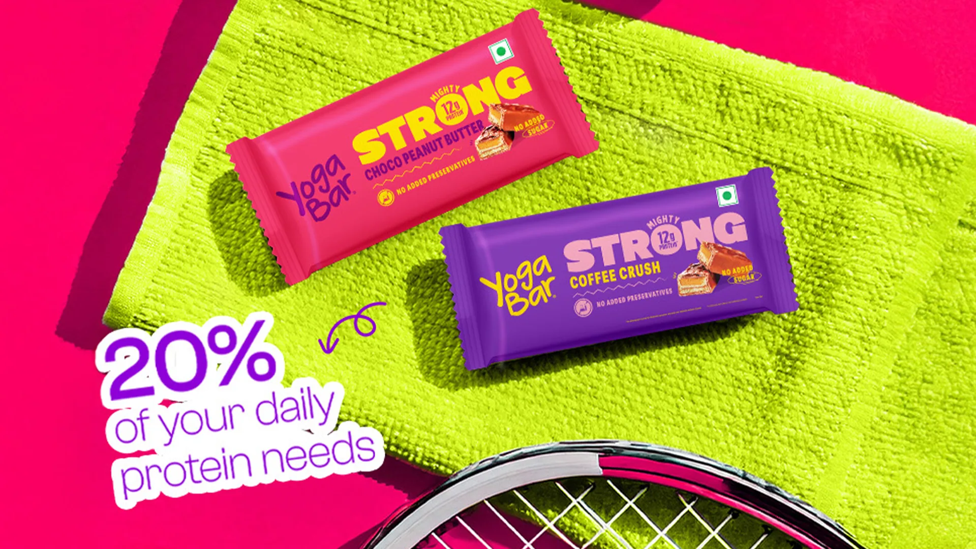 A Yogabar Strong pack with peanuts and chocolate.
